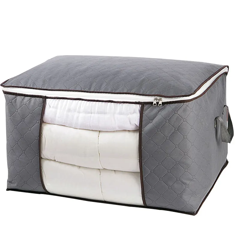 Large capacity quilt storage bag clear window Folding bag clothes blanket bedding storage organizer under bed storage bag