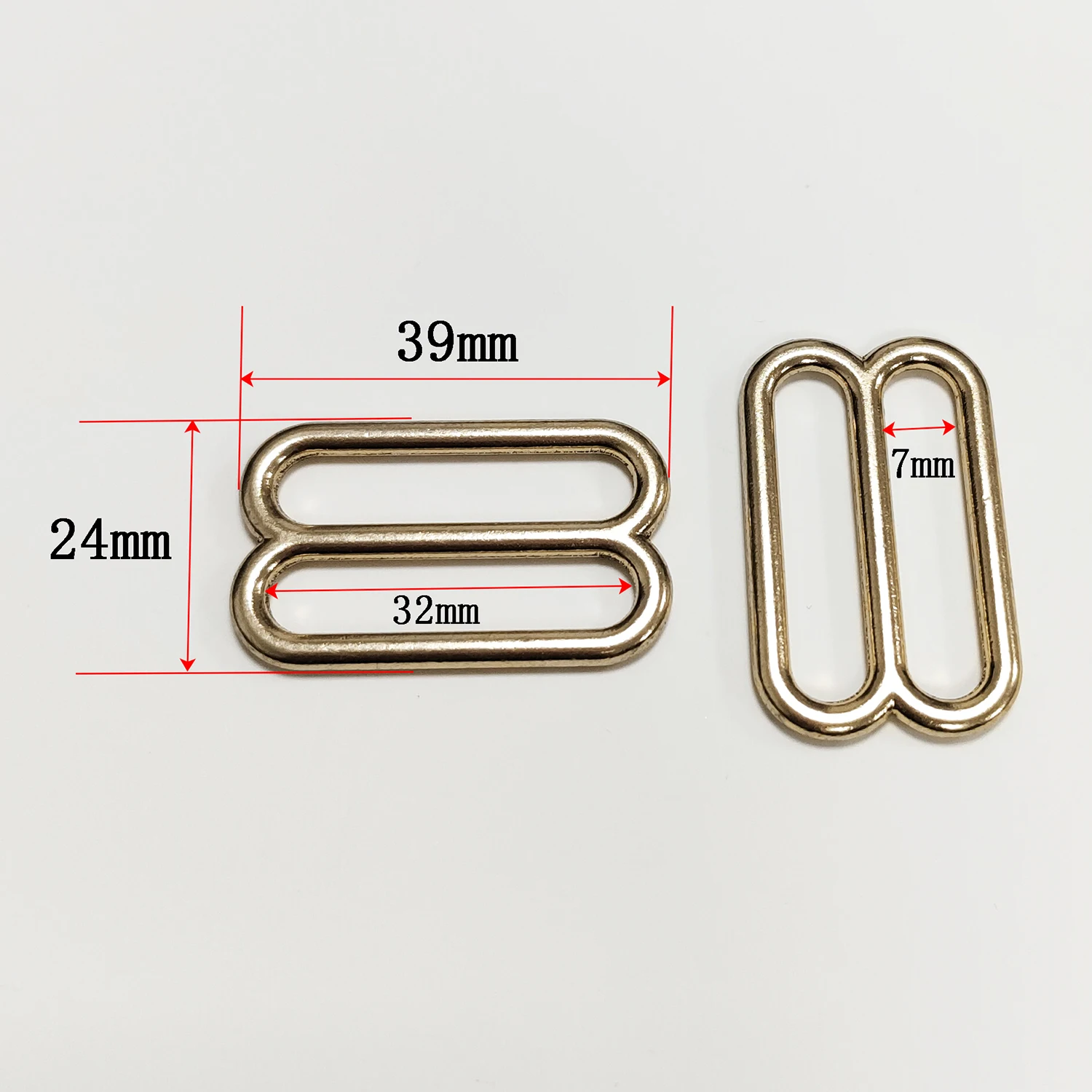 32mm Guangdong Hardware Fittings Light Gold Color Metal Adjustable Buckle for Students Schoolbag