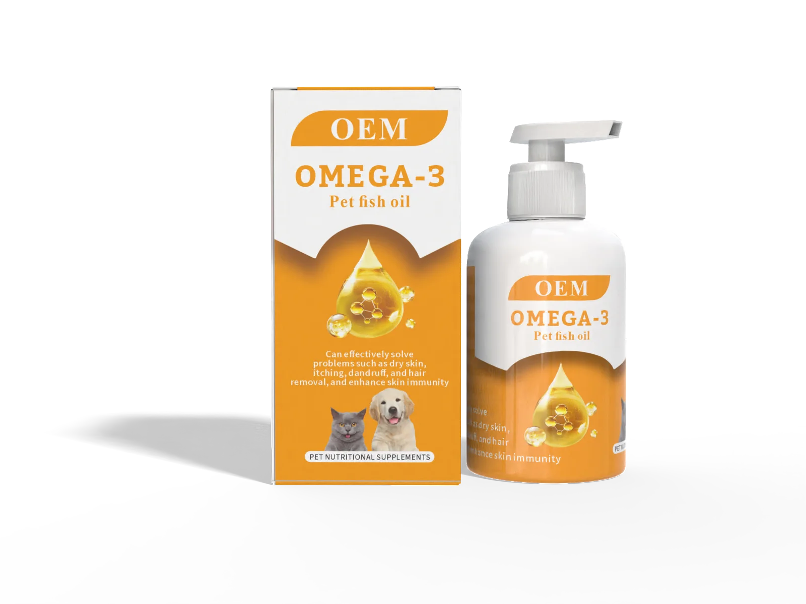 500ml Healthy Skin & Coat Fish Oil Omega 3 DHA Liquid/softgel/capsules Food Supplement for Pets Salmon Oil for Dogs & Cats