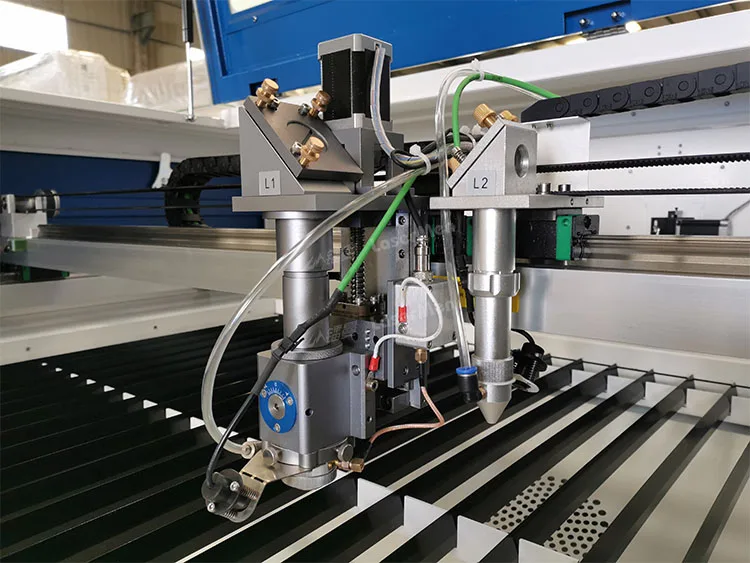 Double heads LM-1390 stable works co2 hybrid laser cutting machine with water cooling system