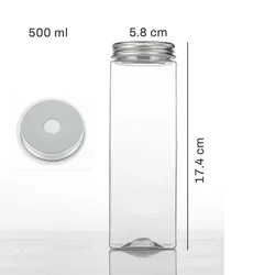 Custom logo 500 ml disposable rectangle PET plastic bottle plastic juice bottle