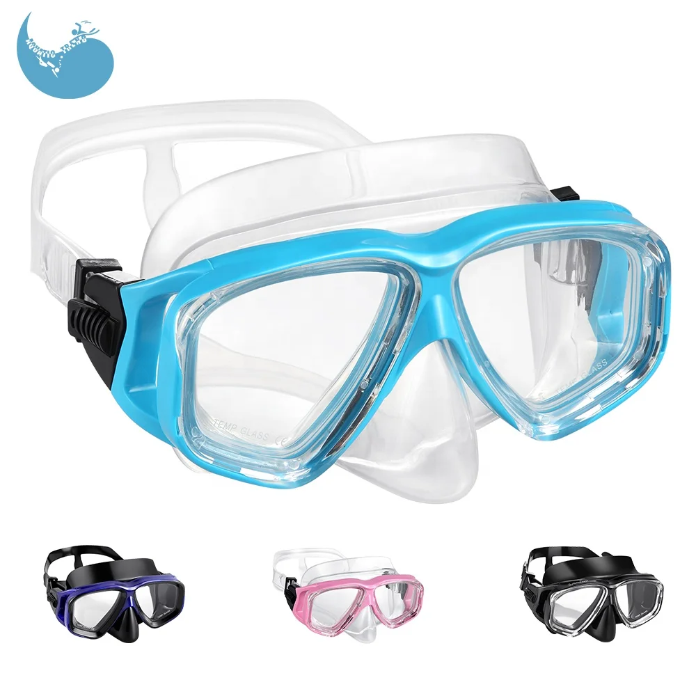 2019 top quality tempered glass lens silicone swimming scuba diving goggles snorkeling gear snorkel mask
