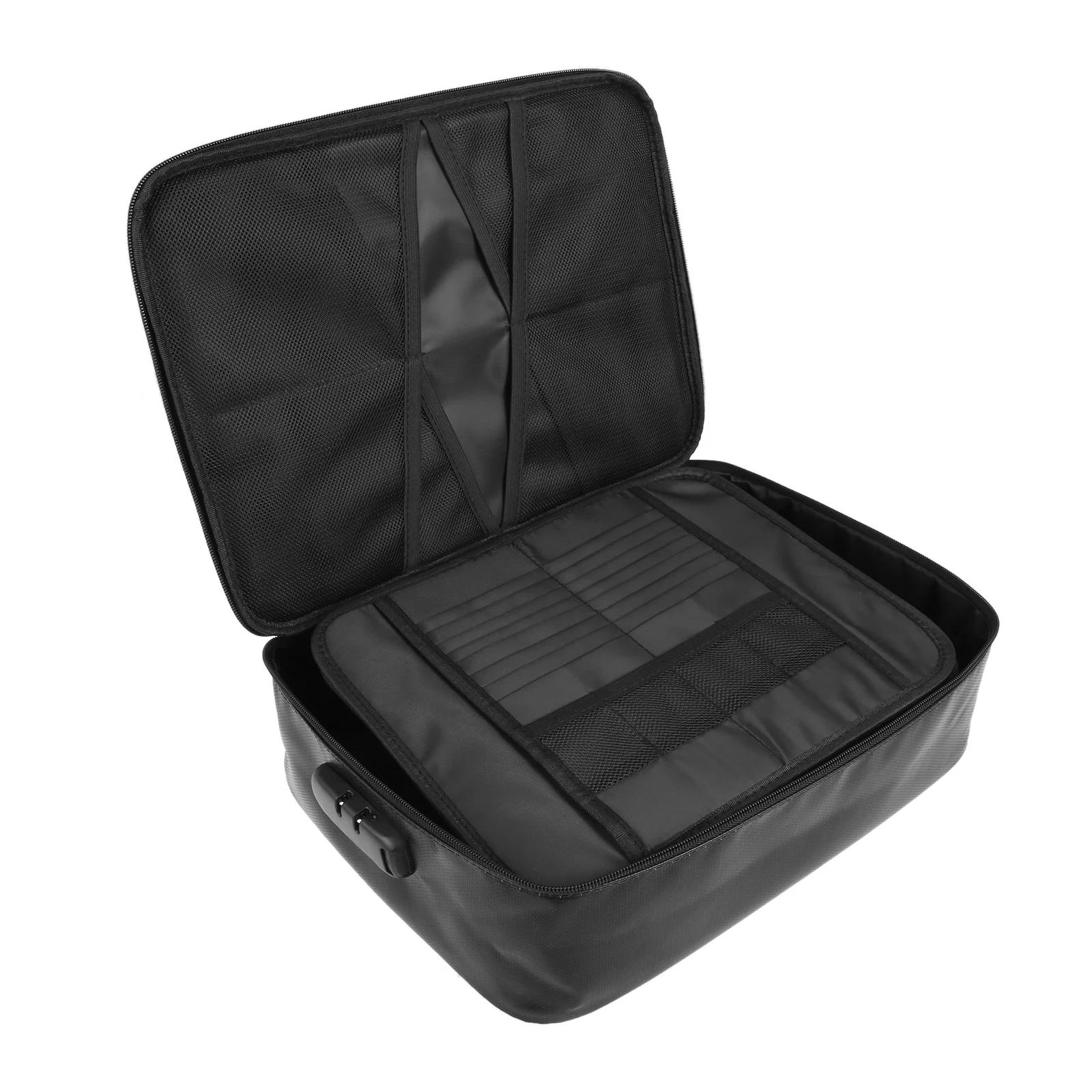 Multi-Layer Portable Filing Storage for Passport  Certificates  File Organizer Bags Fireproof Document Bag with Password Lock