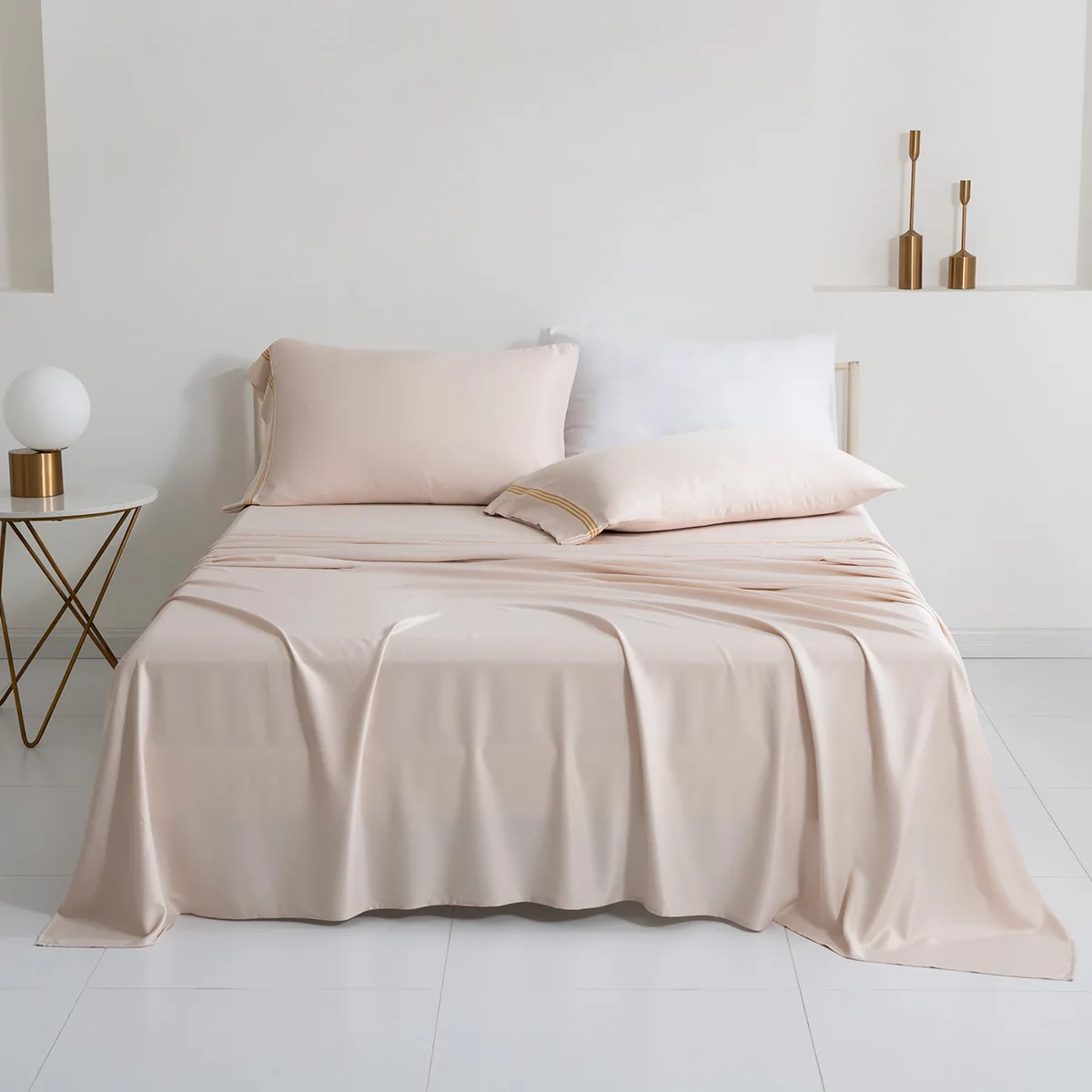 wholesale 100% Bamboo Breathable Cooling Fitted Flat Bedding Bed Sheet