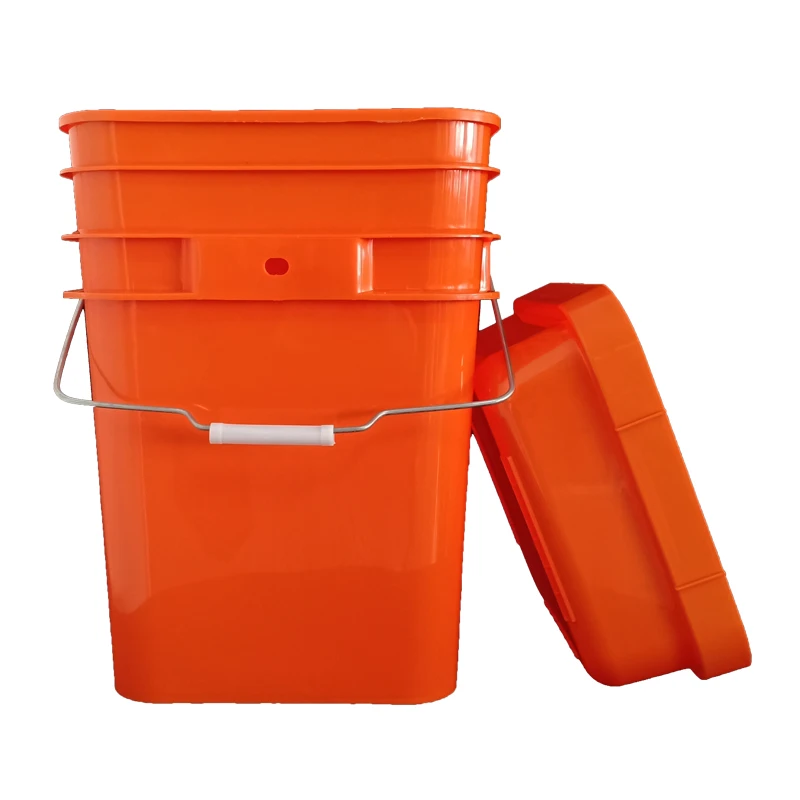 wholesale 20L square plastic pail food grade plastic bucket with lid  can printing logo Donation Bucket
