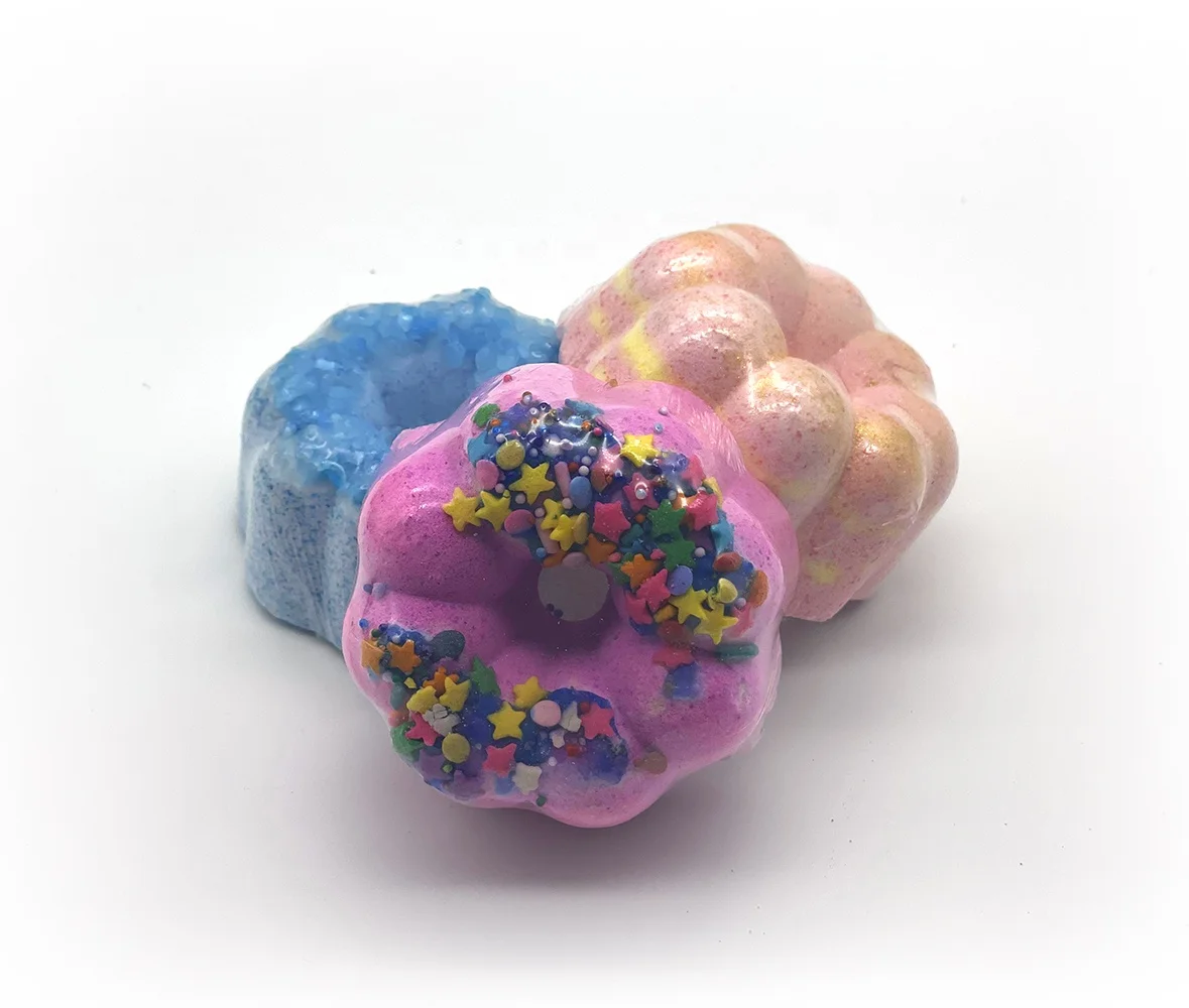 Muran handmade fizzy wholesale organic organic kids bubble bath aromatherapy body care bathbomb spa bath luxury donut bath bombs