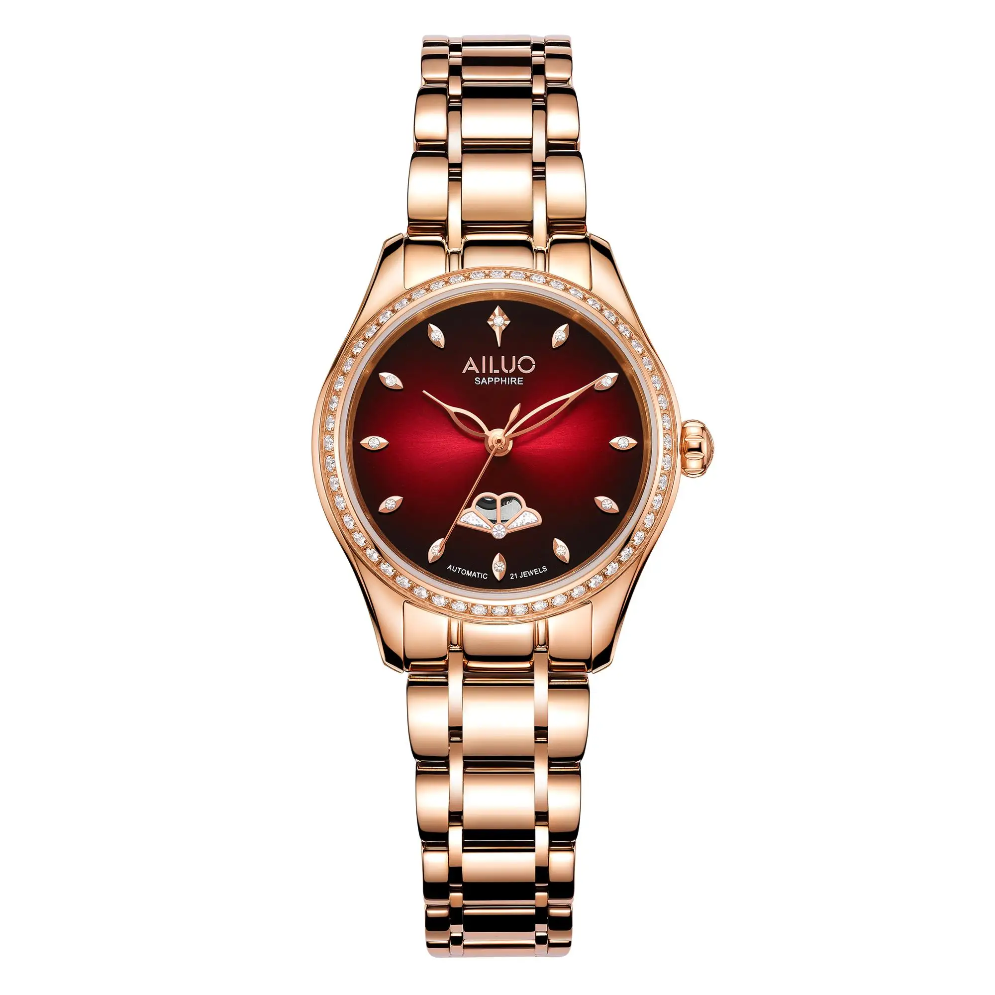 luxury Automatic Mechanical Skeleton Stylish Rose Gold Watch for Women china watch manufacturer ladies watch