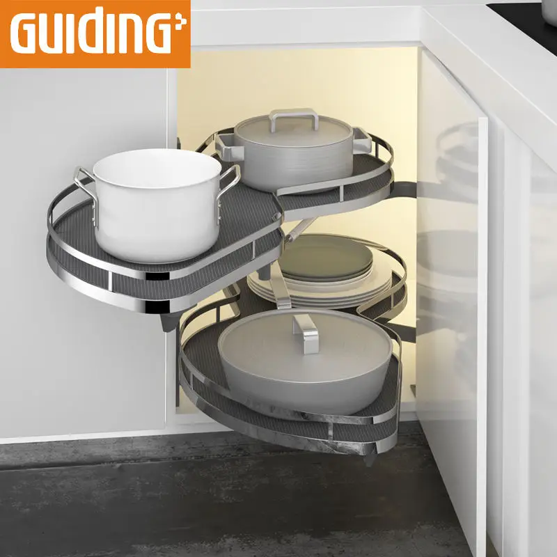 Mdf Base Blind Corner Cabinet Pull Out Soft Closing Magic Corner for Kitchen Corner Cabinet