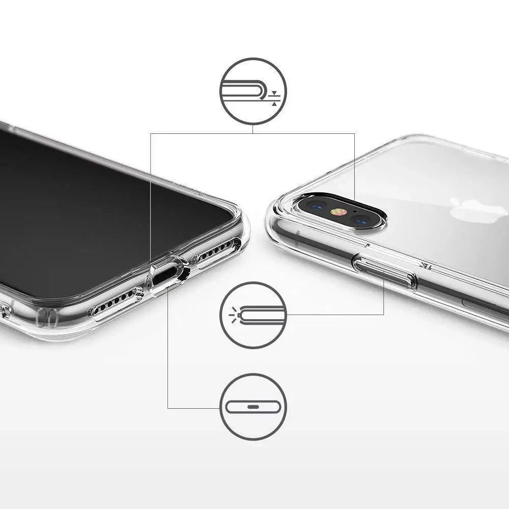 for iphone case Reinforced Cushion Shockproof TPU Phone Case for iPhone Xs/Xs Max, Rigid Back Panel