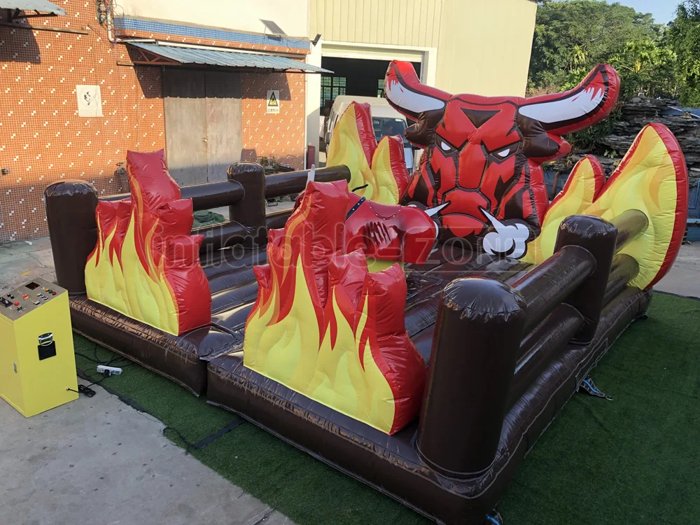 Commercial electric bullfighting flame matching inflatable mechanical bullfighting competition For Sale