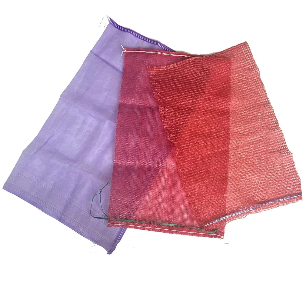 Export to Georgia New PP Material 20kg 30kg colorful Woven Mesh Bag Polypropylene Leno Onion eggplants Mesh Bag