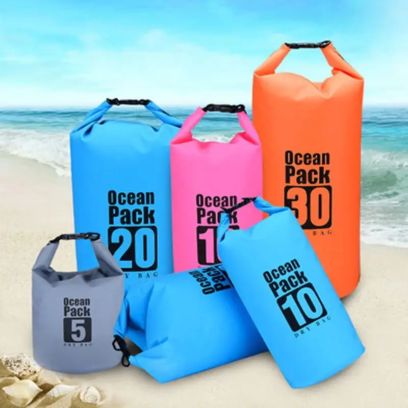 Factory Custom 500D Waterproof PVC 2L 5L 10L 15L 20L 30L 40L Outdoor Sports Diving Boating Hiking Dry Sack Dry Bag