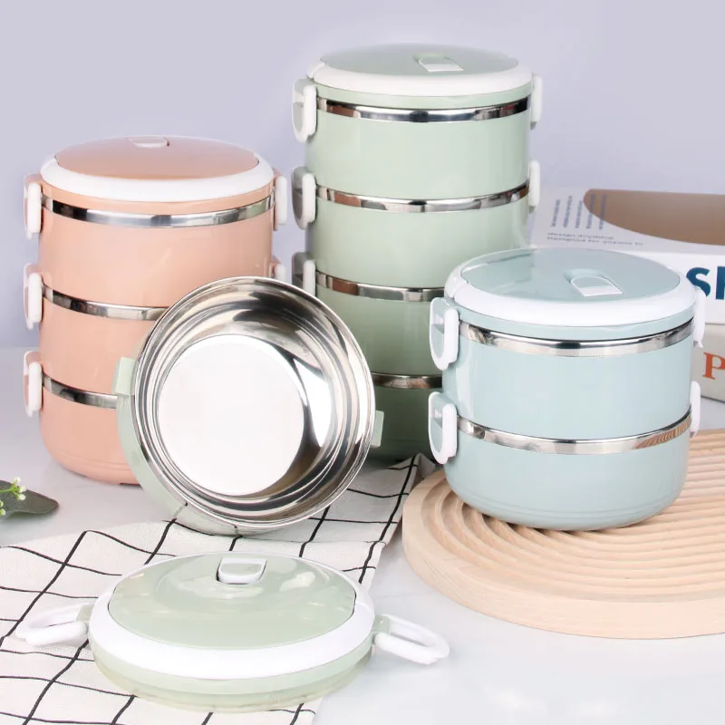 Hongyuan Stainless Steel 3 Layers Bento Food Container Lunch Box for School Work