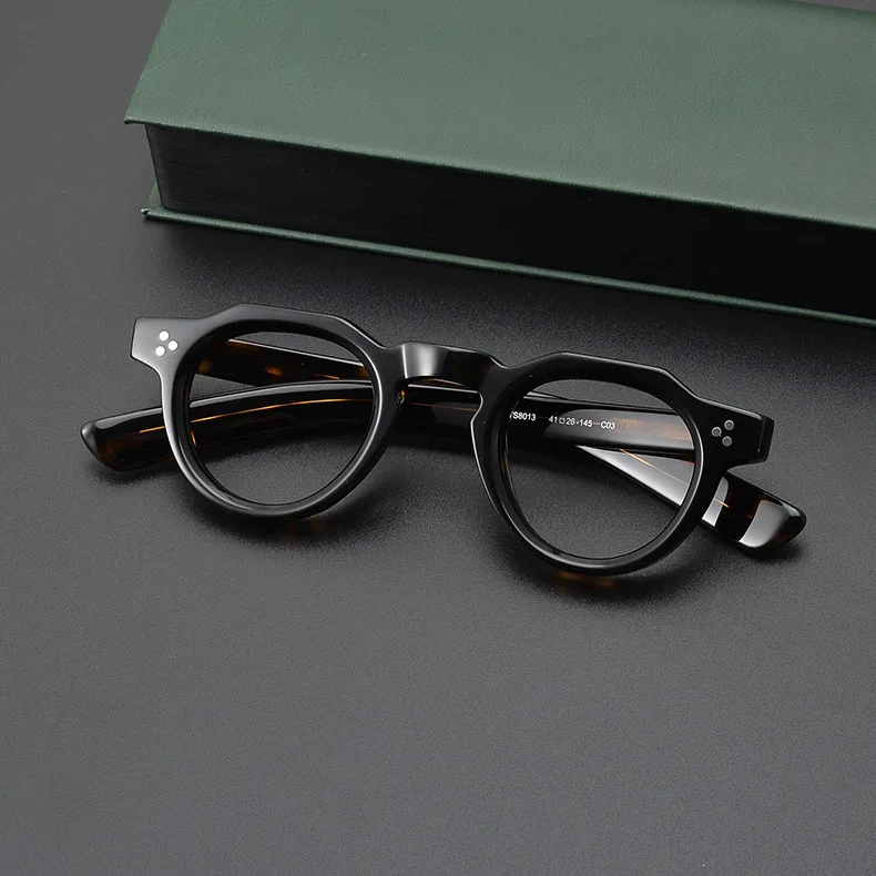 Thick acetate frame white transparent orange acetate plate glasses frame thick repeating ancient tortoise shell glasses frame