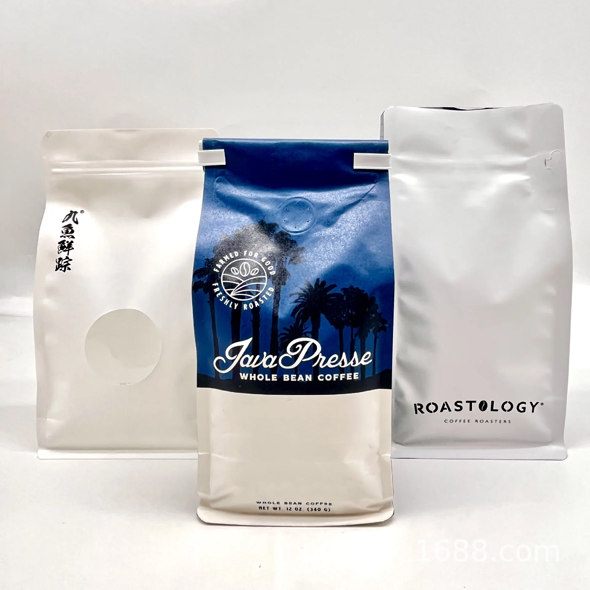 Customized Matte Aluminum Foil 8-Side Flat Bottom Coffee Packaging Pouch With Valve for Food & Candy Mylar Material