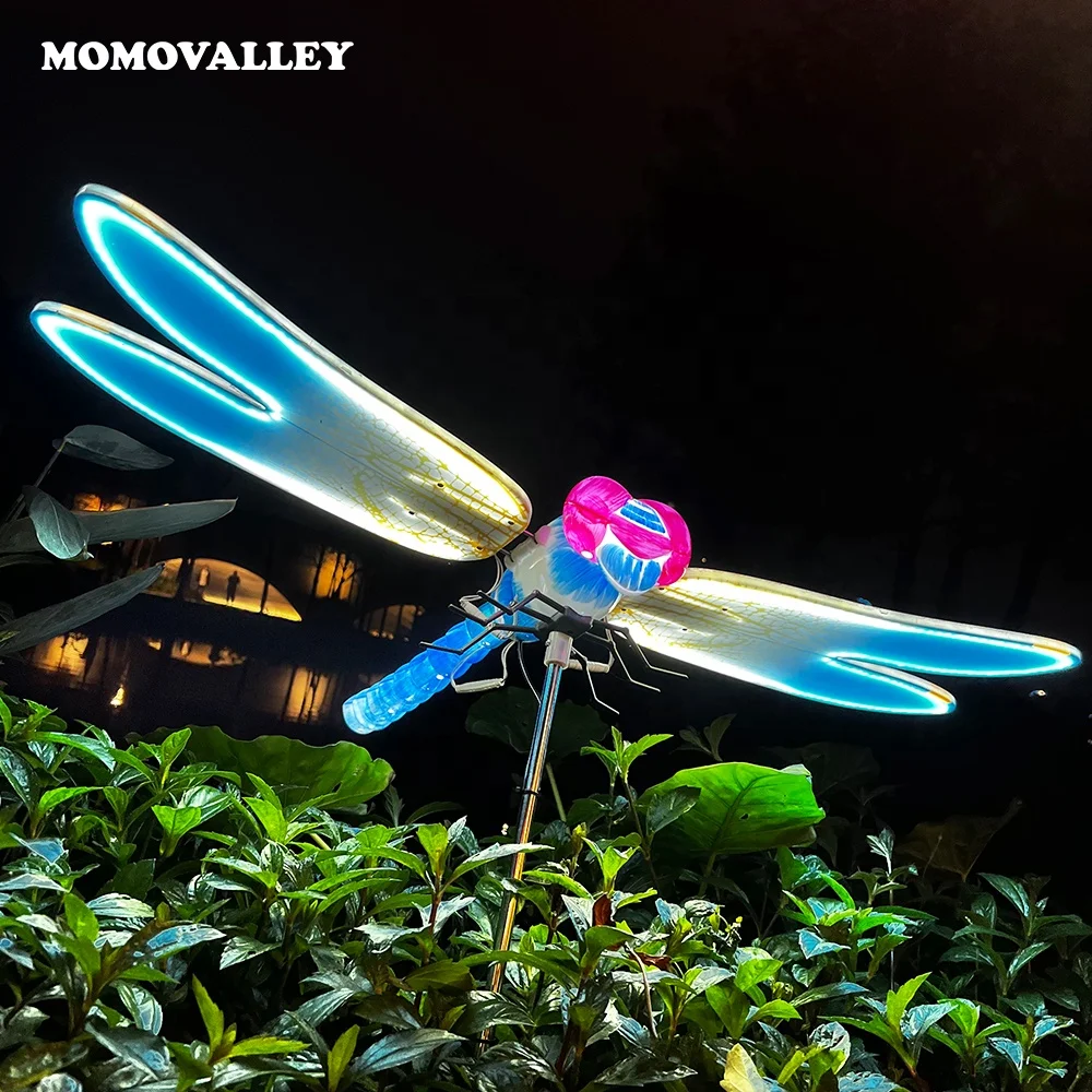 Momovalley динамичное реалистичное освещение Стрекоза уличный декор с водонепроницаемым дизайном специальные культурные символы