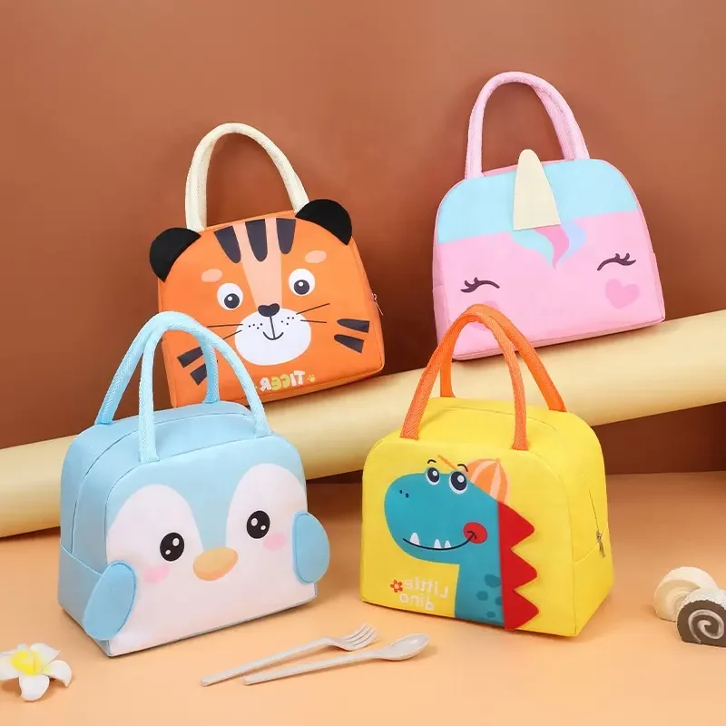 Cartoon Lunch Bag Portable Insulated Thermal Lunch Box Picnic Supplies Bags Milk Bottle For Women Girl Kids Children
