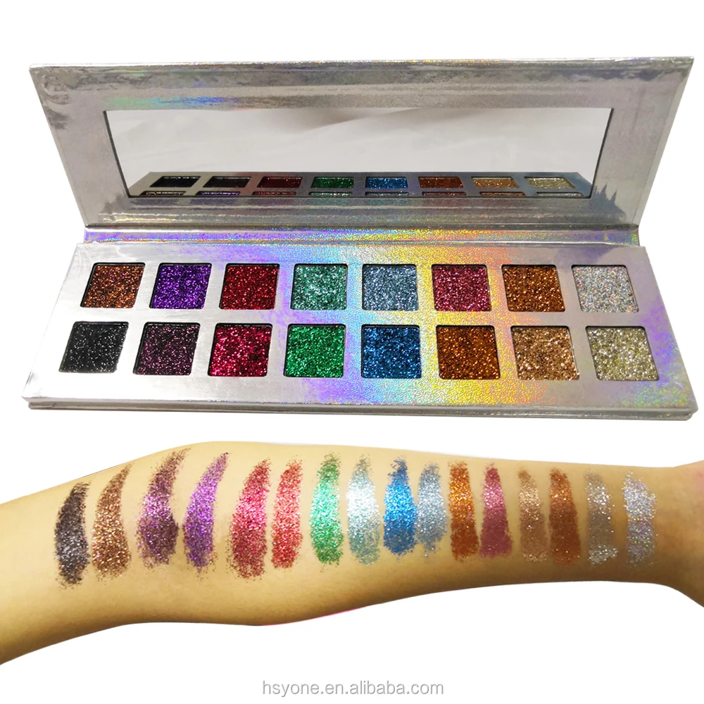 High quality Makeup Blue Cardboard Eyeshadow Palette Wholesale Multichrome Duochrome Eyeshadow Private Label