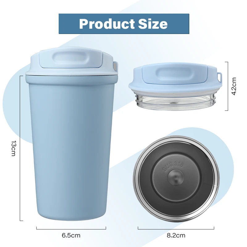 Stainless Steel  Insulated Coffee Cup Coffee Mug with Silicone Seal Leakproof Travel Mug for Hot and Cold Drinks