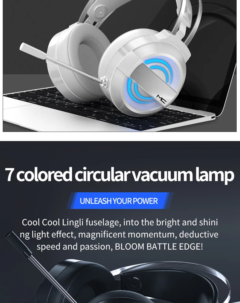 ANC 7.1 Luminescence Gamer Headphones Long Lasting PS 4 Headband Games Audifonos Noise Cancelling Gaming Headset