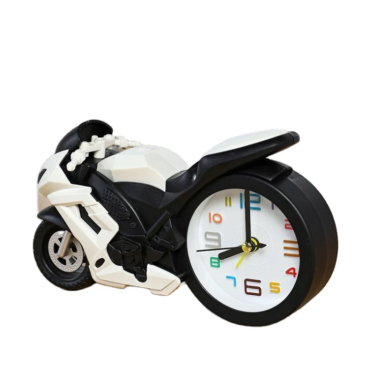 Good quality cool creative child gift alarm clock time motorcycle children kids bedroom fashion clock electronic