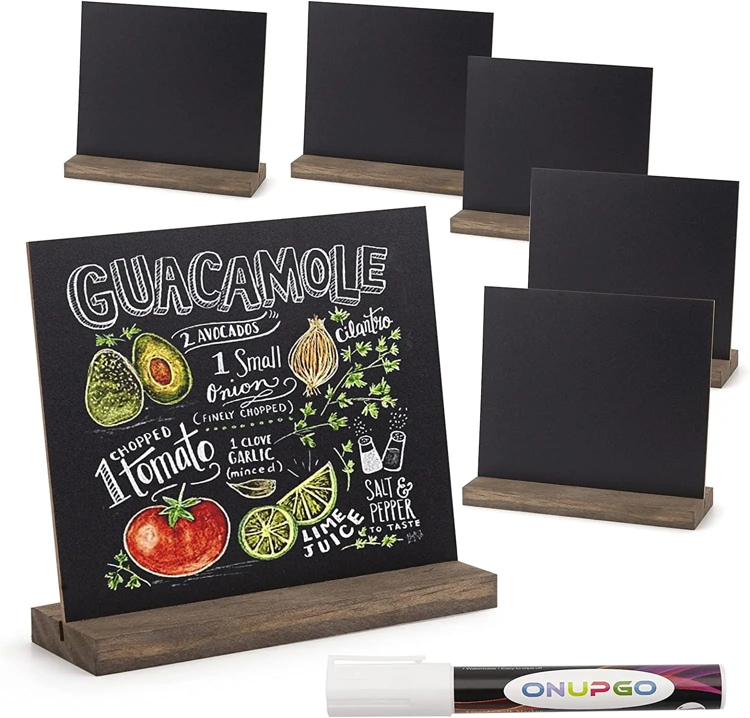 Message Chalk Board Sign 5x6 Inch Vintage Wooden Decorative Craft Chalkboard Signs Tabletop Blackboard with Base Stand