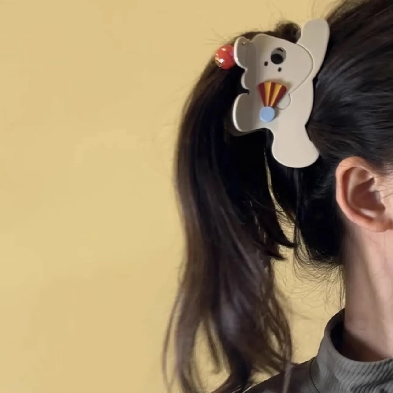 Personalized acetic ethylic acid bear kids big hair claw clip for gift