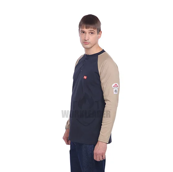 Fireproof Workwear Shirts Blue Fire Resistant Shirts for Men