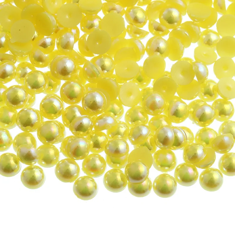 Hot Selling 2000PCS flatback pearls half round mixed sizes ABS Pearl Beads for DIY Shoes Decoration