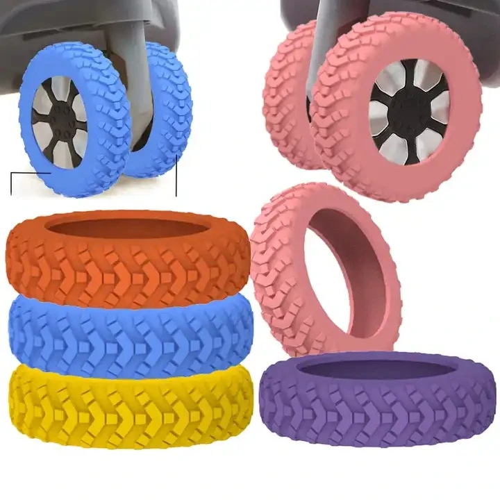 Popular 8 packs Trolley Casters Socks Silicone Luggage Wheel Covers Non-slip Suitcase Wheel Cover Wheel Protector