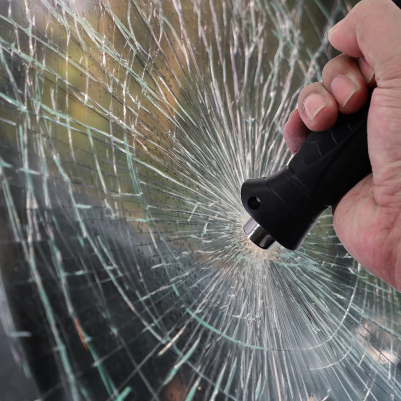 Outdoor survival black knife soft TPR handle camping tactical fighting knife fixed blade knife hunting with compass