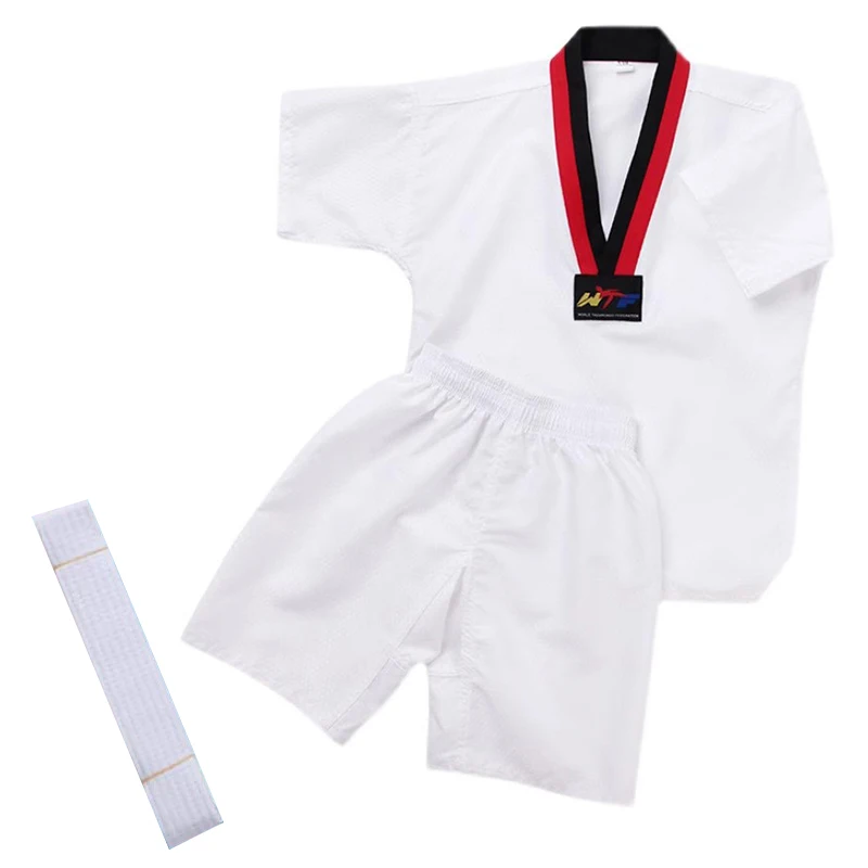Dobok Ligero Taekwondo Soft White Short Sleeve Dobok De Taekwondo Personalizado Wtf Taekwondo Poomsae Uniform