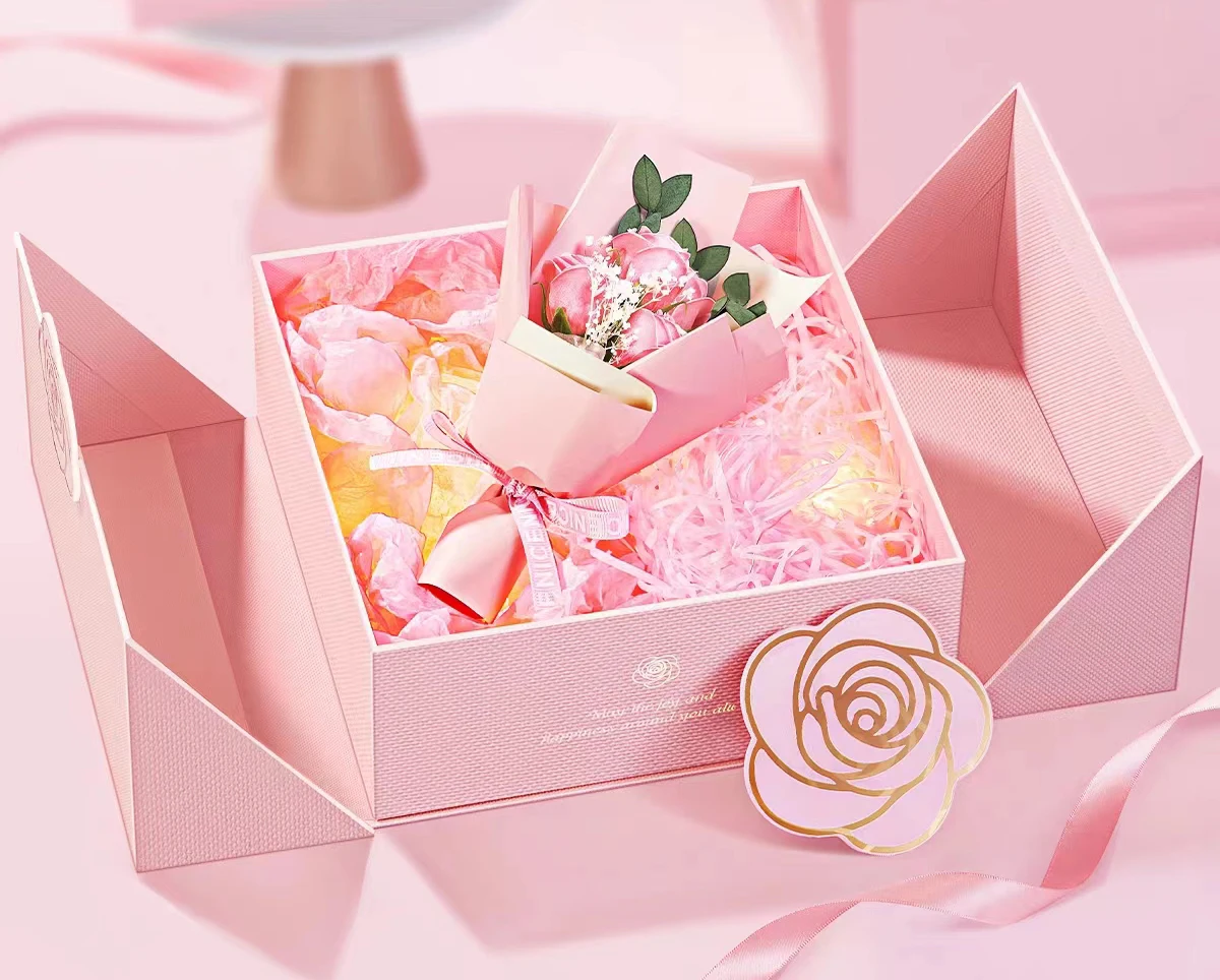 Luxury Design Double Opening Gift Box Perfume Cosmetic Set Packaging with Magnetic Closure Custom Logo Mystery Packaging Box