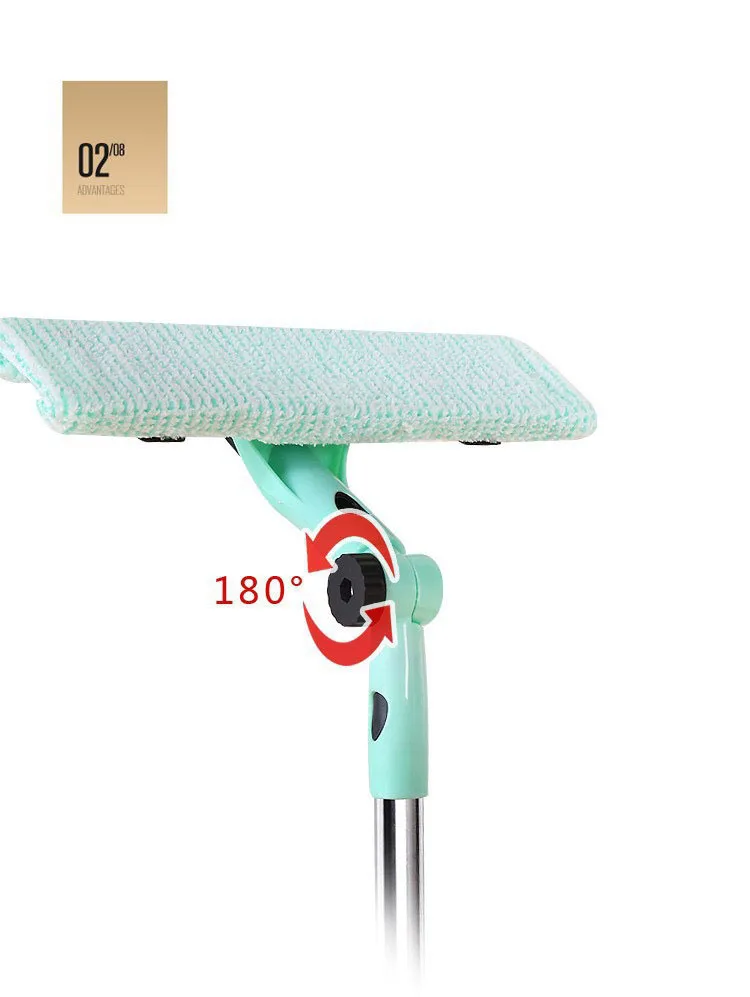 Multifunction Home Double-sided Double Layer Spin Telescopic Rod Glass Window Floor Plastic Wiper Squeegee