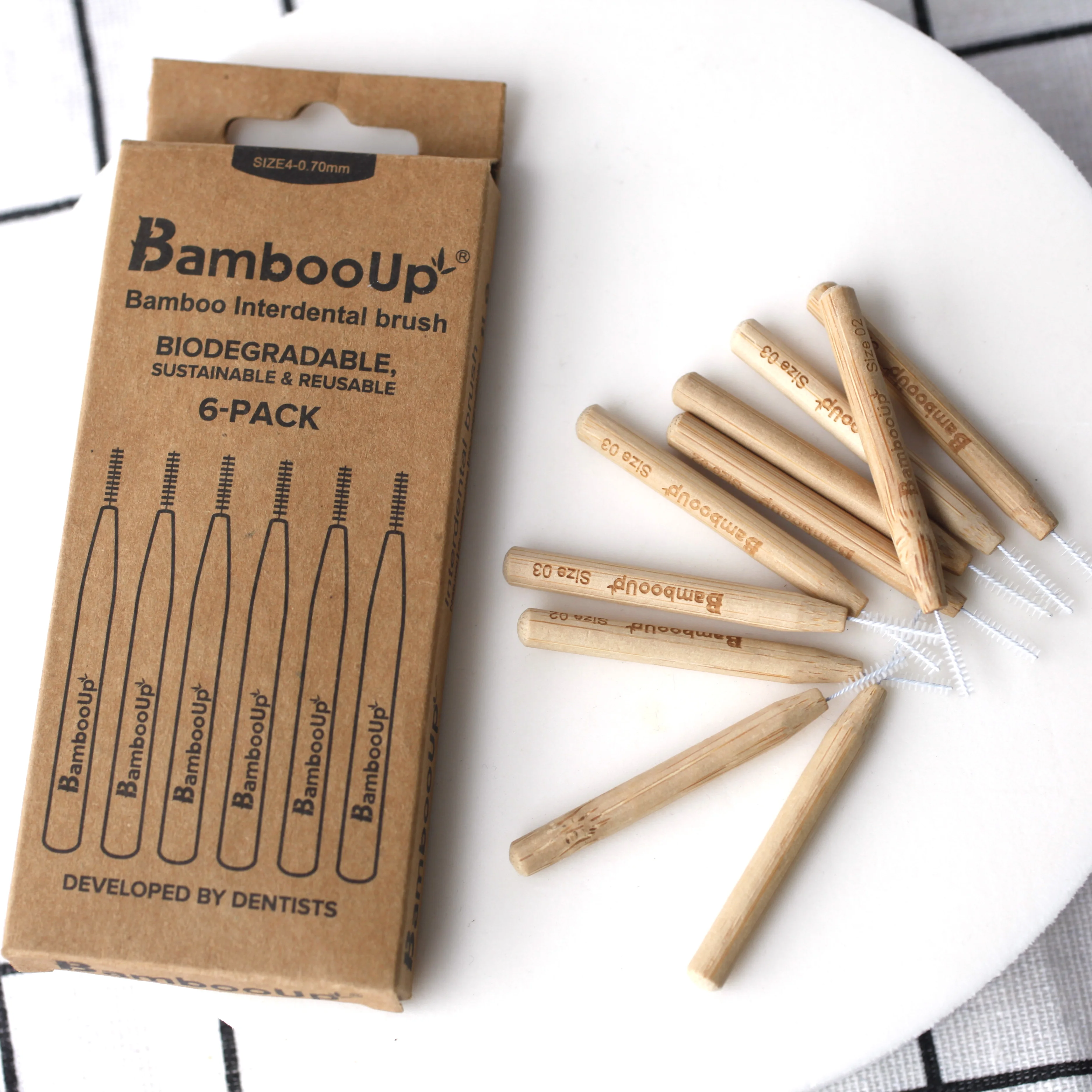 Eco-friendly Bamboo Handle Interdental Brushes Dental Floss Interdental Cleaners Between Teeth Dental Brush