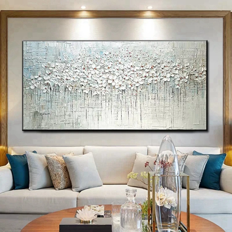 
Newest Wall Art Paintings Abstract 3D Thick Flower Oil Painting Acrylic Canvas Flower Wall Art 