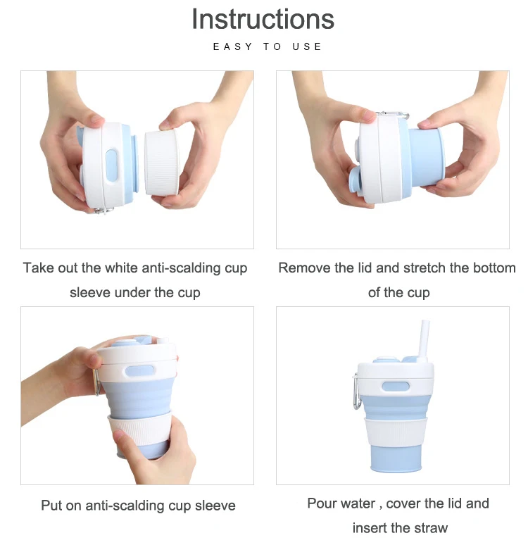 Wholesale Private Label Bpa Free Expandable Collapsible Folding Water Bottle Travel Sports Drink Silicone Foldable Water Bottle