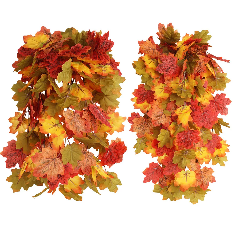 Duoyou Thanksgiving Halloween autumn decoration maple leaves Christmas decoration faked maple leaves