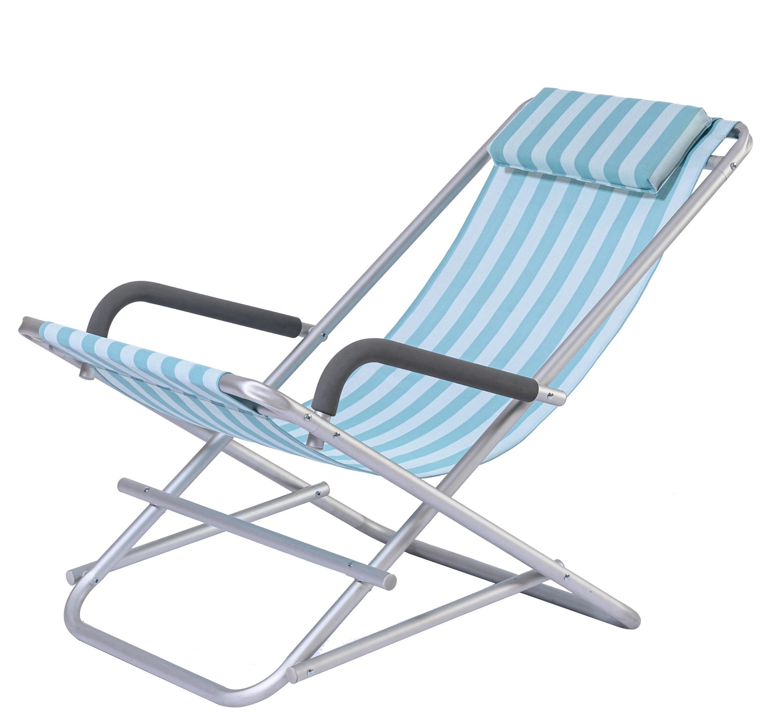 Aluminium Folding Beach Light Weight Sunlounger Chair