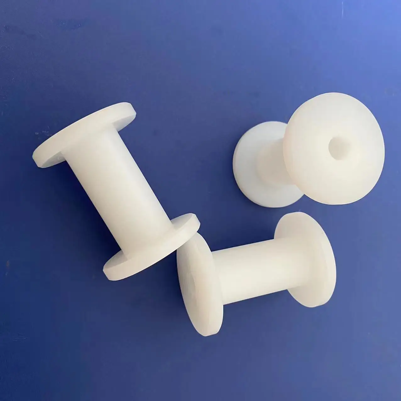 Custom Hard Plastic double flange Nylon wheels PP wheel Peek roller wheel