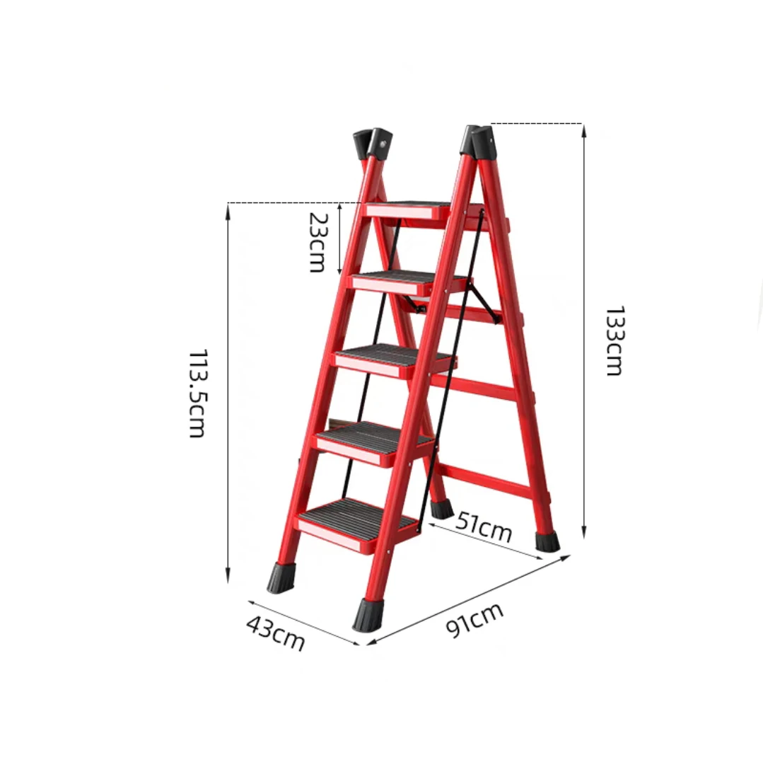 4 Step Foldable Household Portable Anti-slip Steel Household Ladder or Painting Ladder