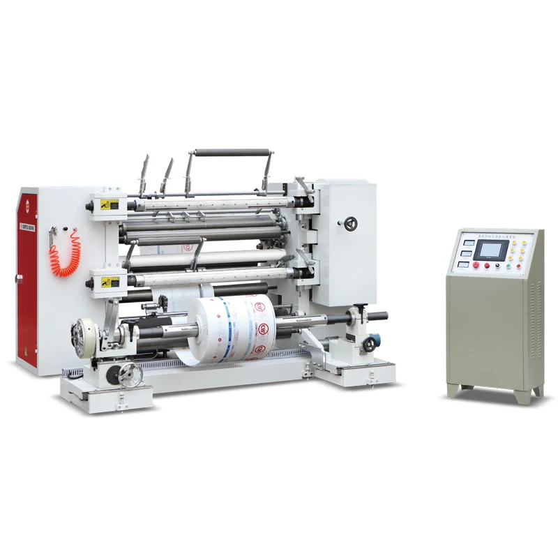 
Fully automatic high speed servo motor drive paper plastic film slitting and rewinding machine 