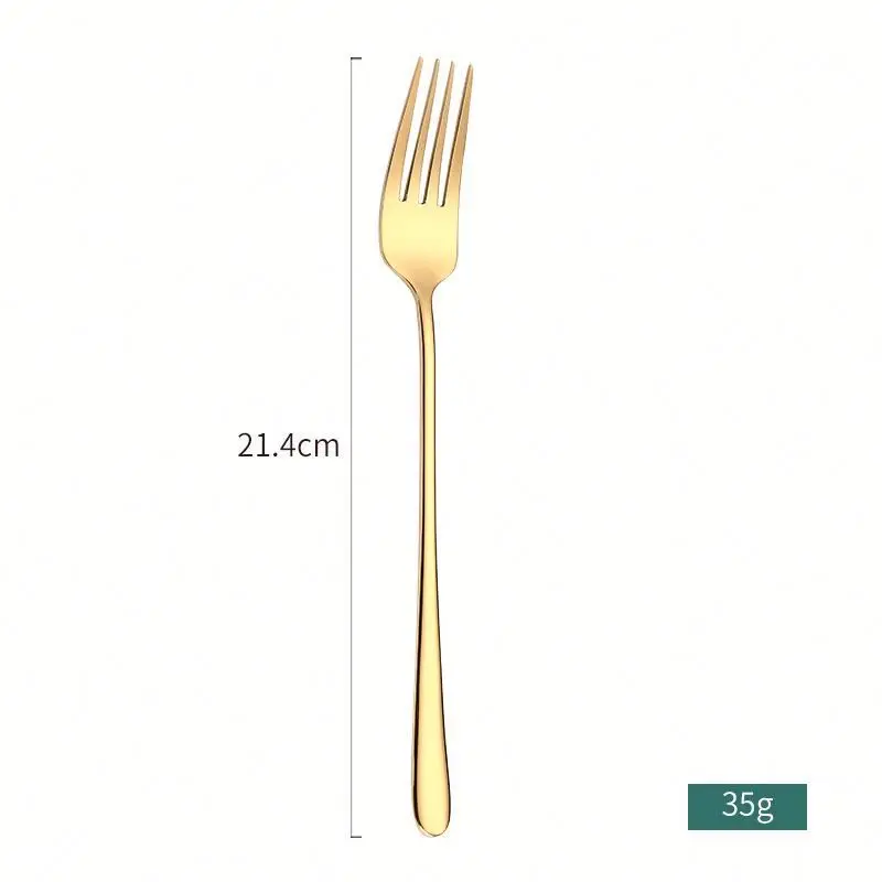 Korea Coloured Colorful Long Handle Metal Inox Stainless Steel Oval Dessert Sugar Coffee Tea Stirring Spoons Forks Set