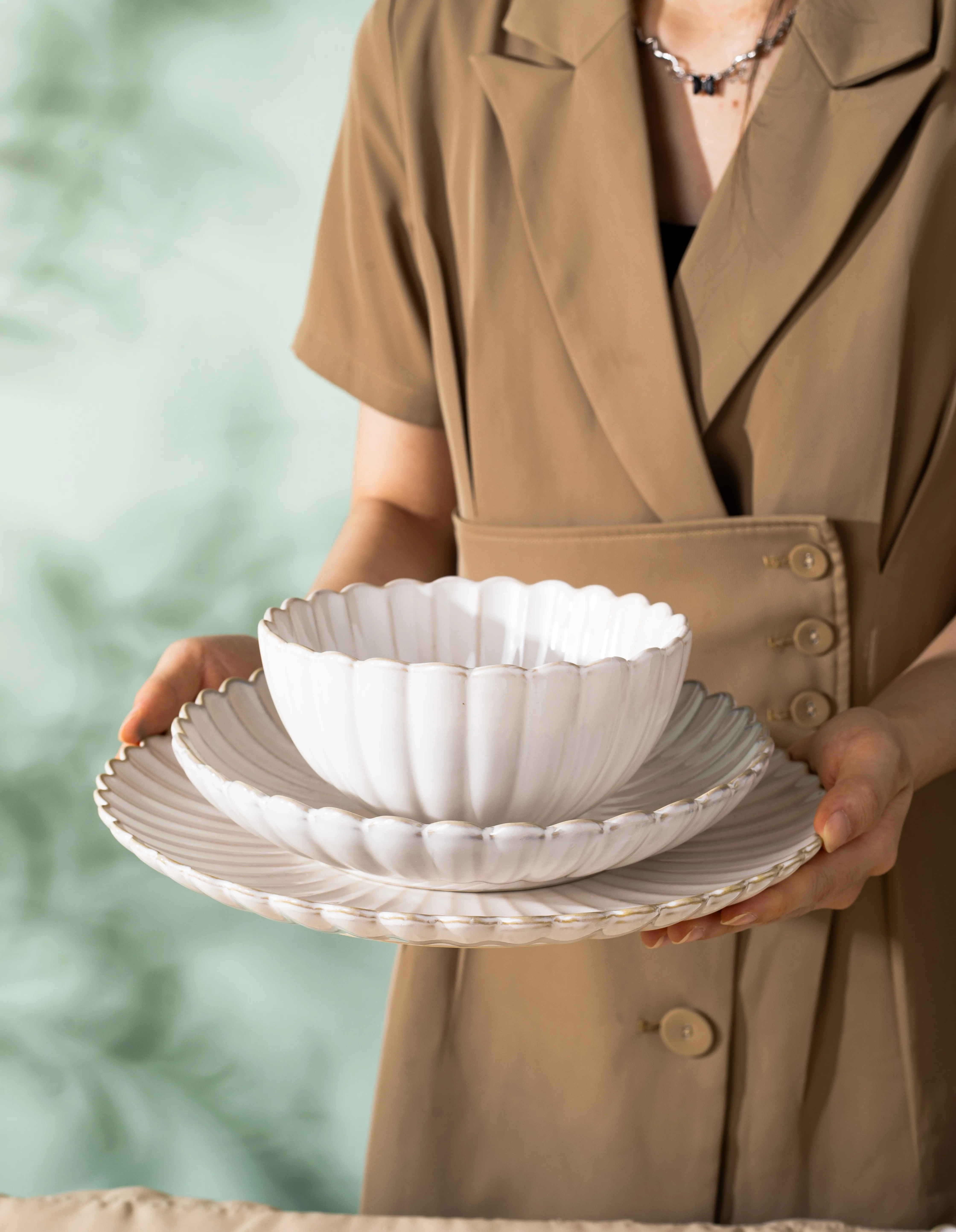 Tableware Fish Plate Creative Plate Set Dinner Plate Ceramic Bowl Manufacturers Wholesale Japanese-style Household Kiln Ceramic