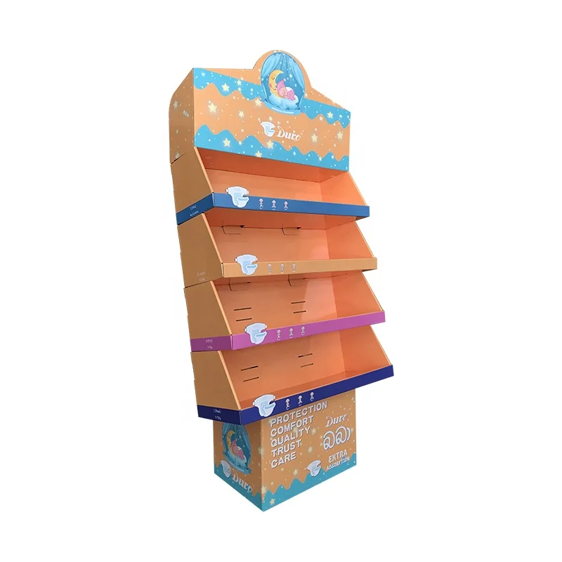 Пользовательский Funko POP логотип печать гофрированный картон лоток напольный стенд для детских подгузников