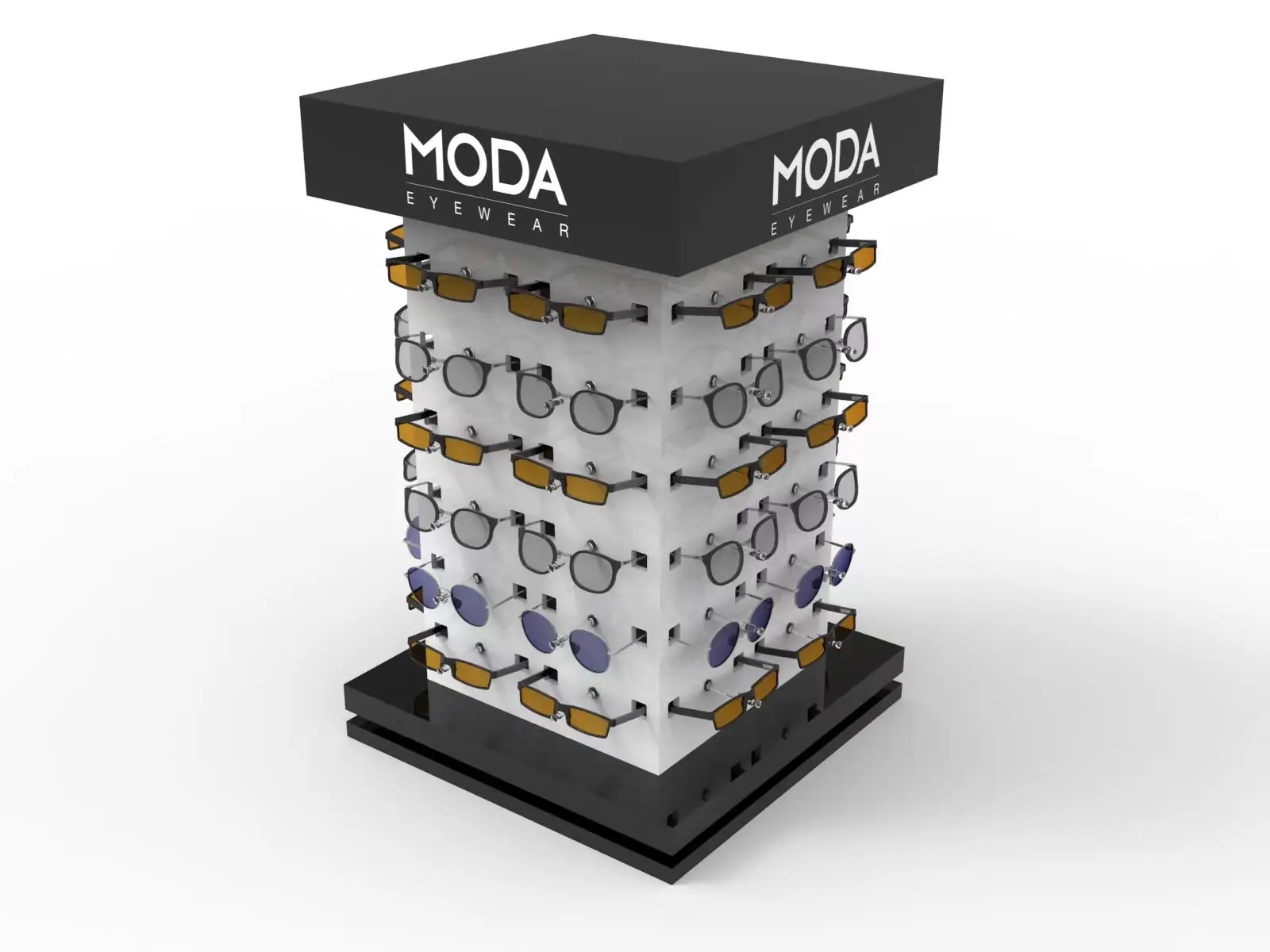 Rotating four-sided custom glasses sunglasses desktop display stand counter-top Jewelry display stand  for retail shop market