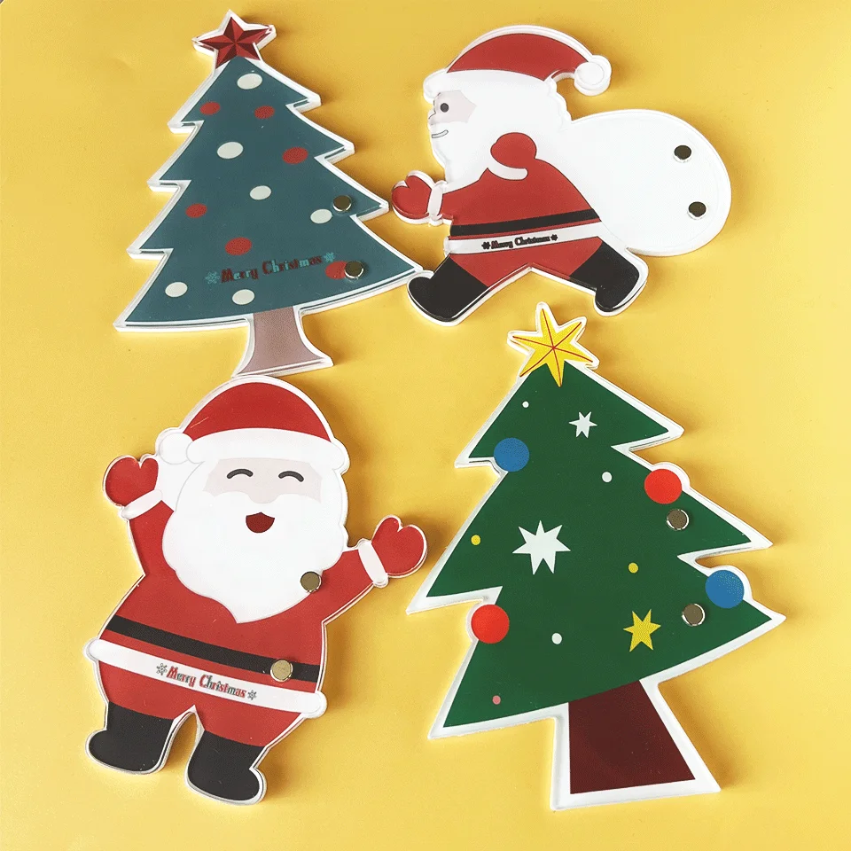 Christmas Theme Eyelash Holder Organizer For Eyelash Extension Custom Lash Tray Wholesale Lash Tile Acrylic Pallet