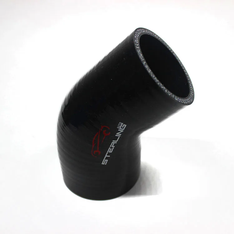 Супер гнущийся 4-слойная армированный стекловолокном 45 градусов локоть силиконовый конический шланг настройки логотипа