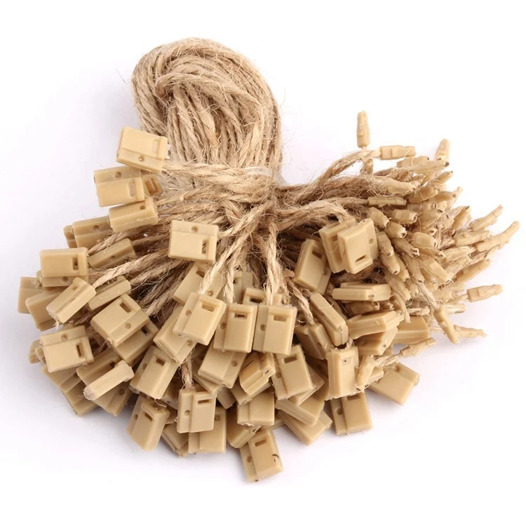 
High-Quality Strong Garment no Logo Lock Plastic Sealing Hang Tag String with Hemp Rope for Clothing 