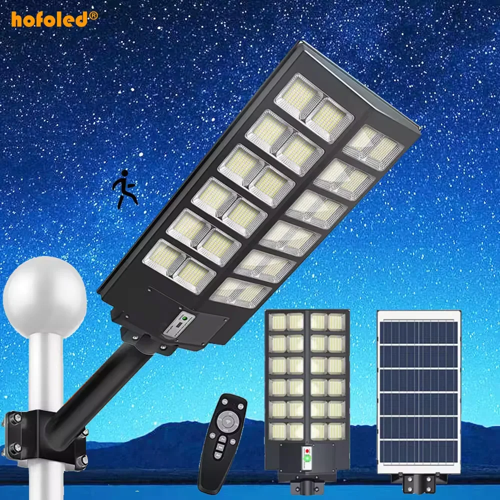 Hotsale Hofoled Solar LED Lamp 2000W 1000W 600W Motion Sensor Remote Control Waterproof IP67 Solar Street Lights for Garden Road